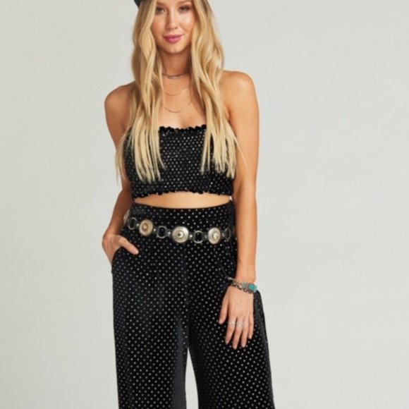 SHOW ME YOUR MUMU Iris Geo Stud Velvet Tube top - Picture 1 of 6